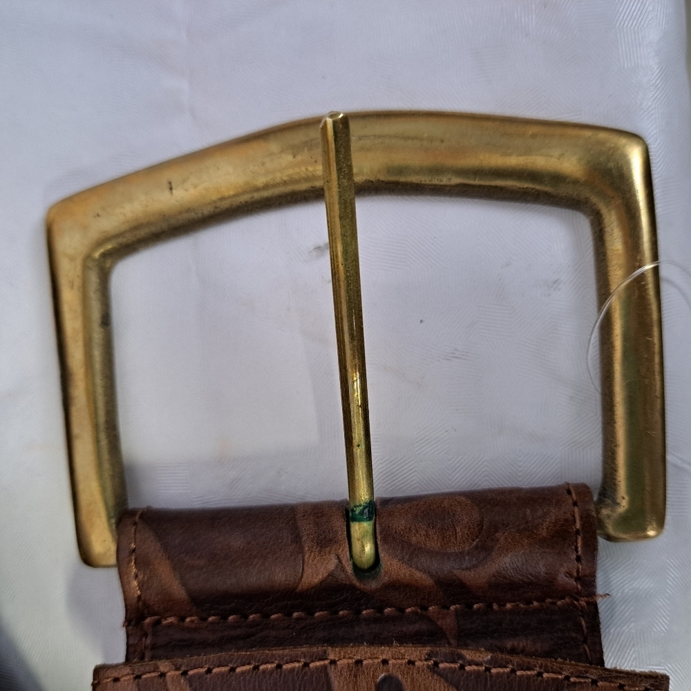 TopShop Vintage-Inspired‎ Tooled Leather Belt with Brass Buckle - Picture 6 of 9